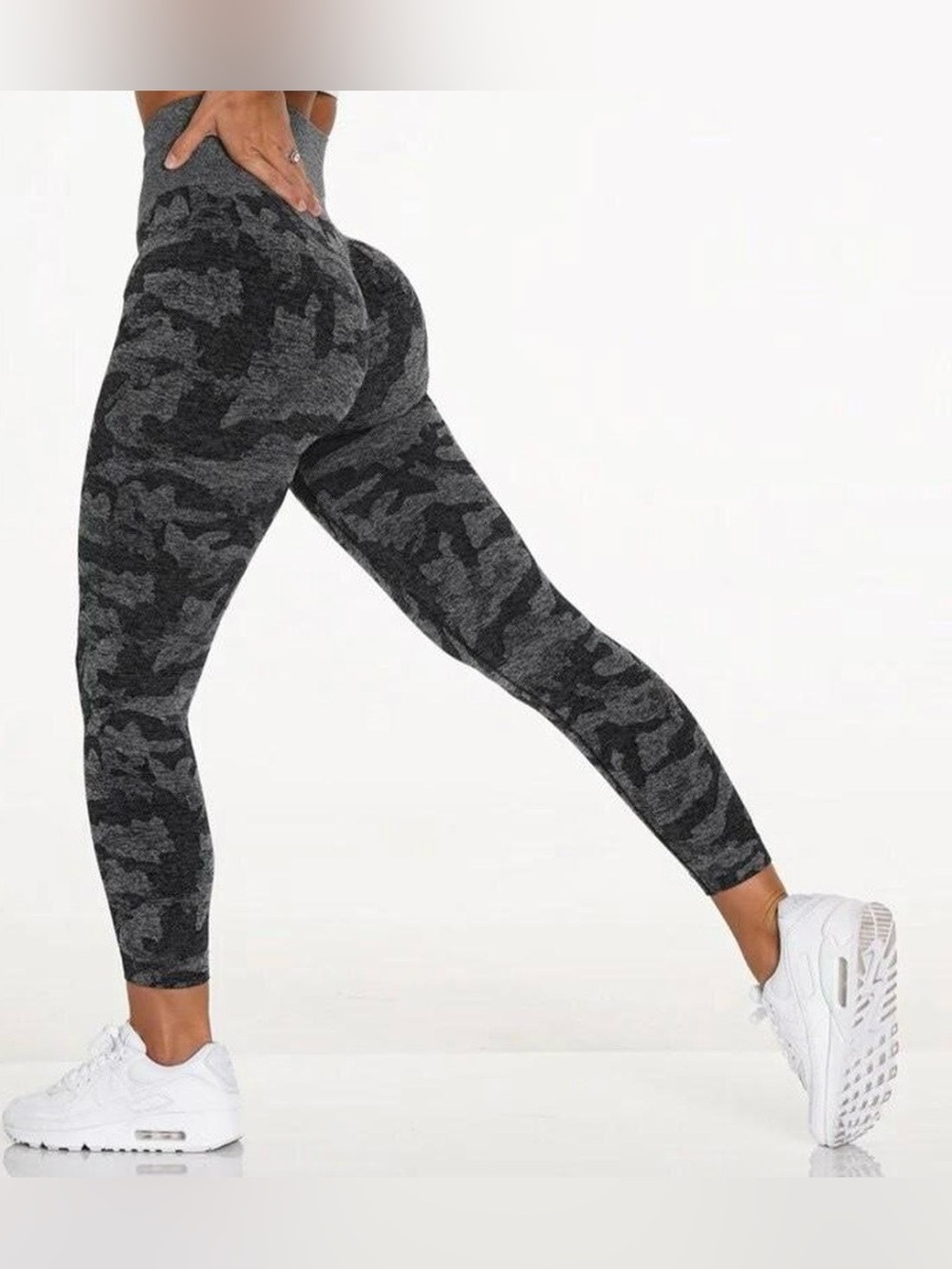 Gymshark Black & Gray Camo Seamless Leggings